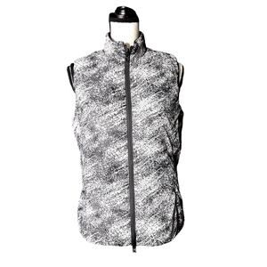 FootJoy Womens Puffer Vest Size Small Black White Reversible Sleeveless TPC